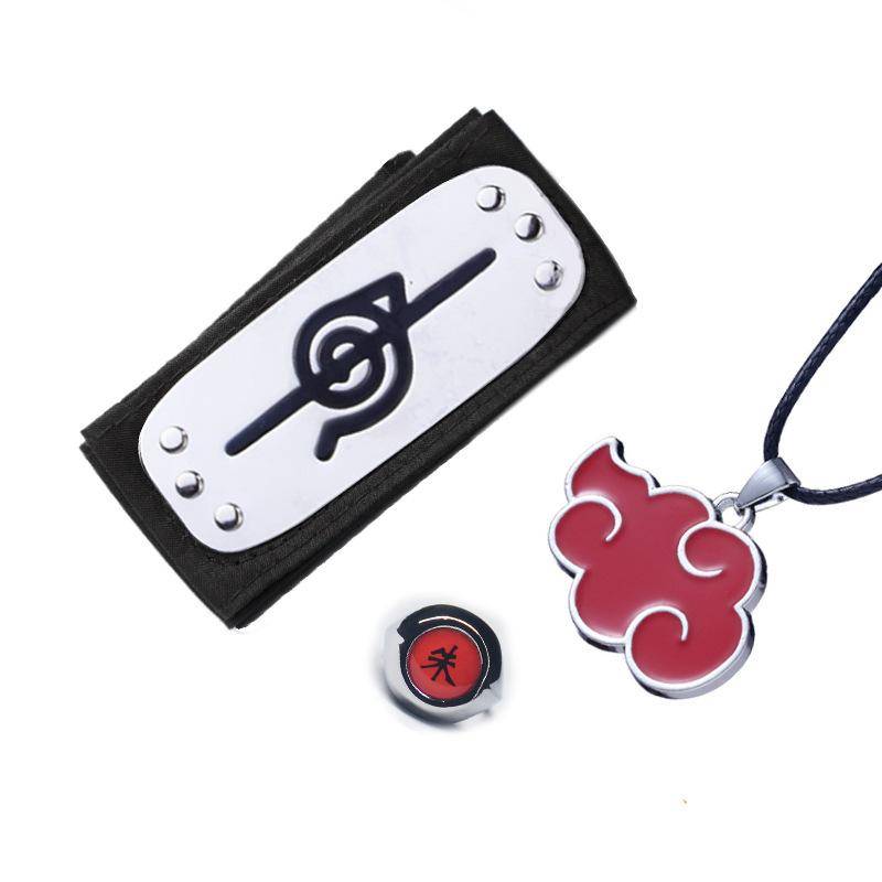3 Teile/satz Naruto Akatsuki Itachi Payne Red Cloud Halskette Ring Rebellion Ninja Guard Stirn Kinder Geschenk von Joom DACH