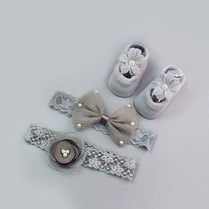 3 Teile/satz Neugeborenen Baby Stirnband + Socken Nette Krone Bögen Baby Mädchen Stirnbänder Infant Mädchen Haarband Set 4 NO BOX von Joom DACH