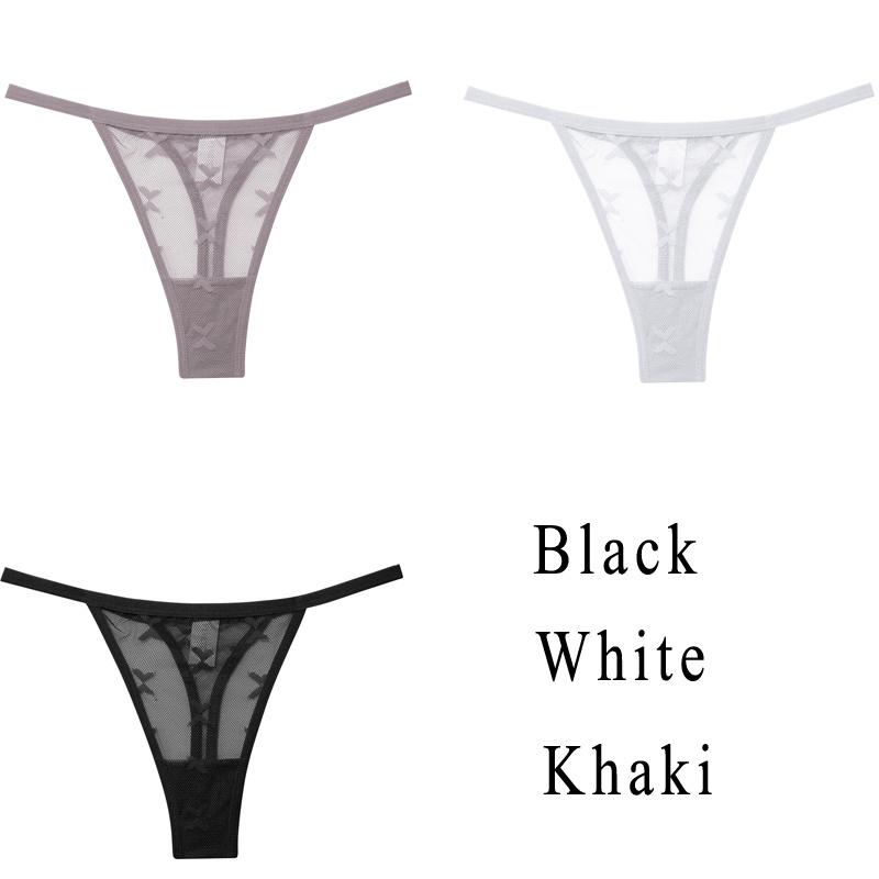3 Teile/satz Spitze Sexy G-string Höschen Frauen Thongs Low-Taille Femme Unterhose Mesh Transparent Dessous Set L von Joom DACH
