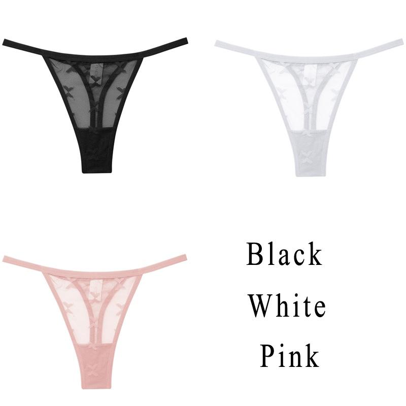 3 Teile/satz Spitze Sexy G-string Höschen Frauen Thongs Low-Taille Femme Unterhose Mesh Transparent Dessous Set M von Joom DACH