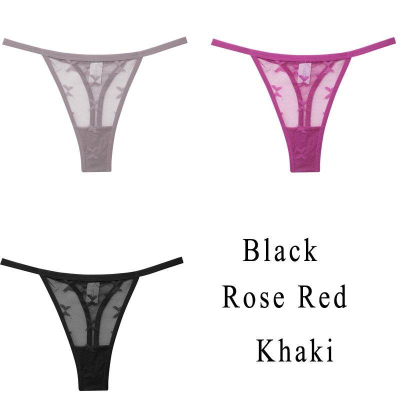 3 Teile/satz Spitze Sexy G-string Höschen Frauen Thongs Low-Taille Femme Unterhose Mesh Transparent Dessous Set S von Joom DACH
