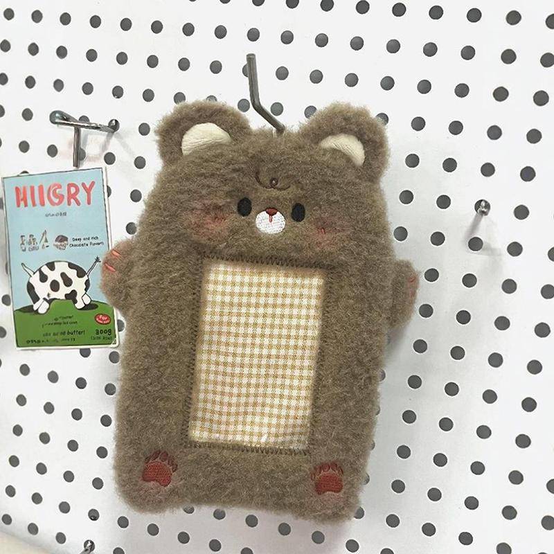 3 Zoll süßer Cartoon-Bär, Kaninchen, Plüsch-Fotokartenhalter, Korea-Idol-Fotohalter, Mädchen, süßer Schlüsselanhänger, Ausweis-Kreditschutz, Schreibwaren A11 von Joom DACH