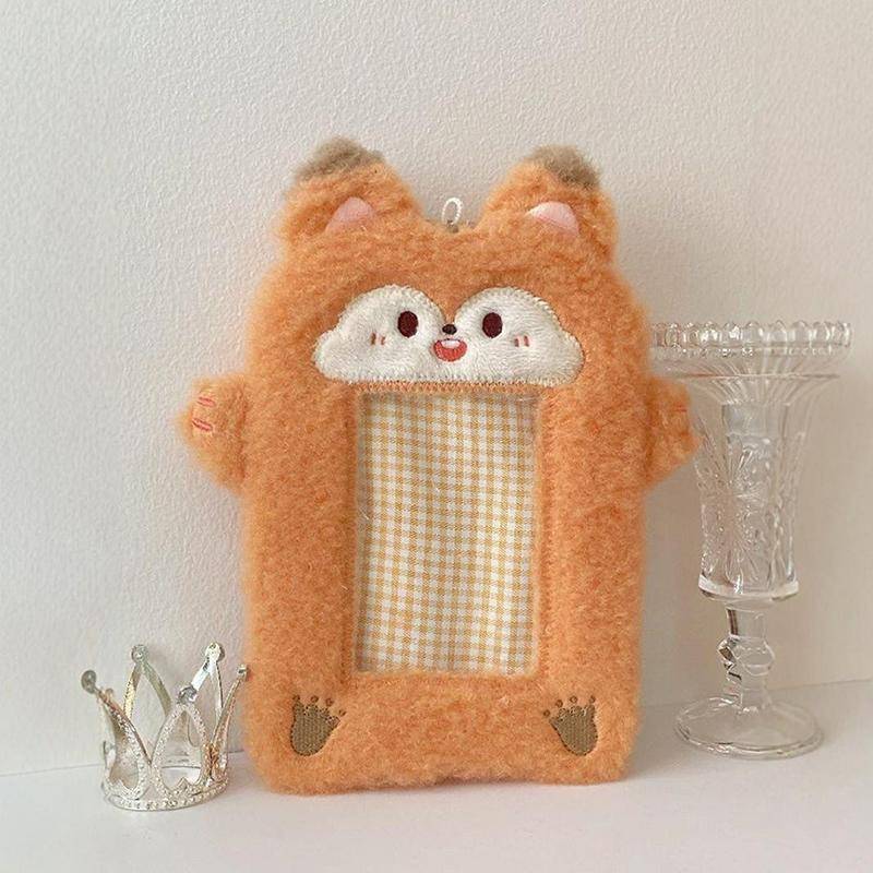 3 Zoll süßer Cartoon-Bär, Kaninchen, Plüsch-Fotokartenhalter, Korea-Idol-Fotohalter, Mädchen, süßer Schlüsselanhänger, Ausweis-Kreditschutz, Schreibwaren A7 von Joom DACH