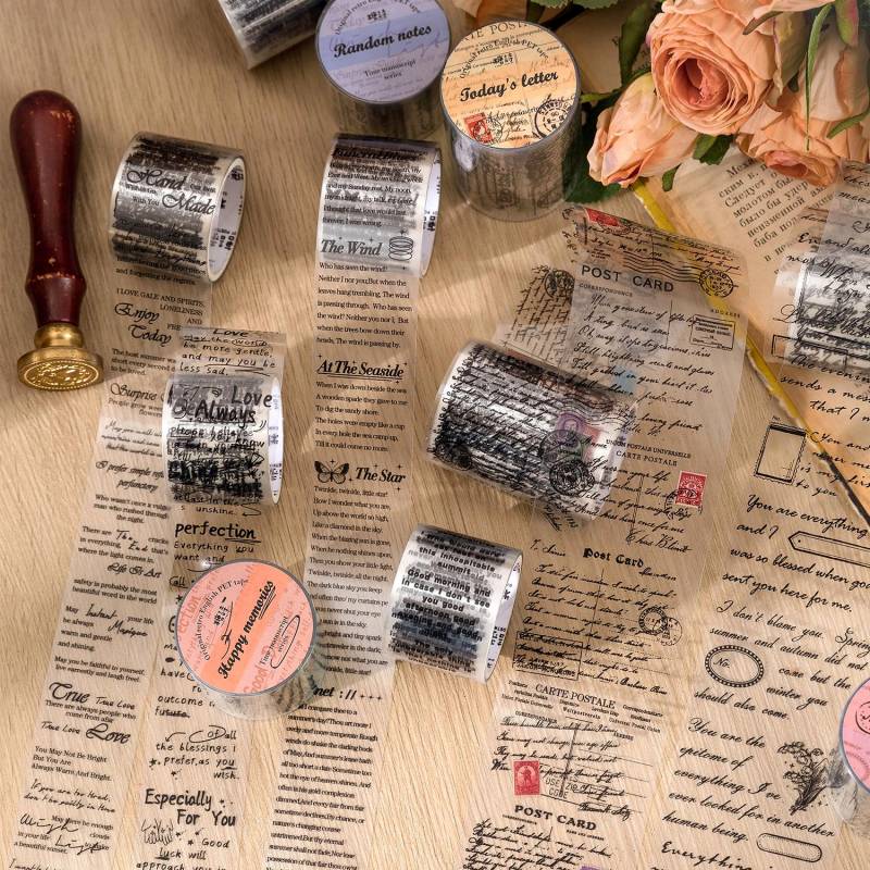 3 cm/5 cm * 2 m Transparente Material Bänder Brief Englisch Phrase DIY Masking Tape Scrapbooking Aufkleber Label schreibwaren von Joom DACH