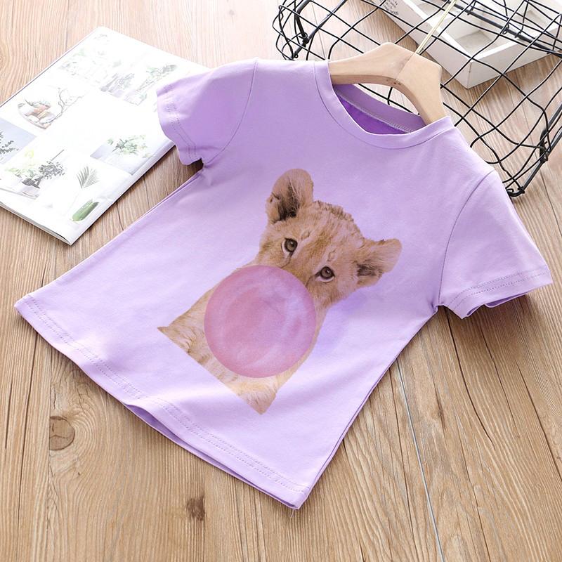 3 farbe Elefanten Lustige Kawaii Mädchen Kleidung Streetwear Jungen Shirts Rundhals Baby Mädchen Tops Cartoon Casual Kinder T-shirt Mode 2T(90) von Joom DACH