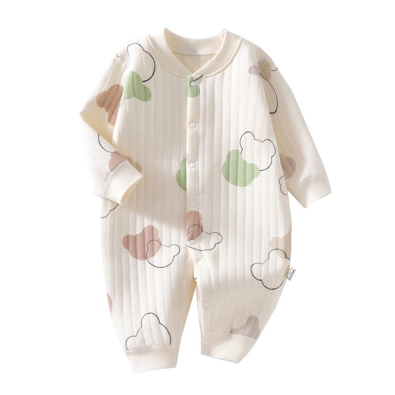3 schichten Neugeborenen Strampler Baumwolle Bär Hase Cartoon Baby Mädchen Overall Herbst Winter Kleinkind Outfit Kleinkind Onesie Kinder Jungen Kleidung 66 von Joom DACH