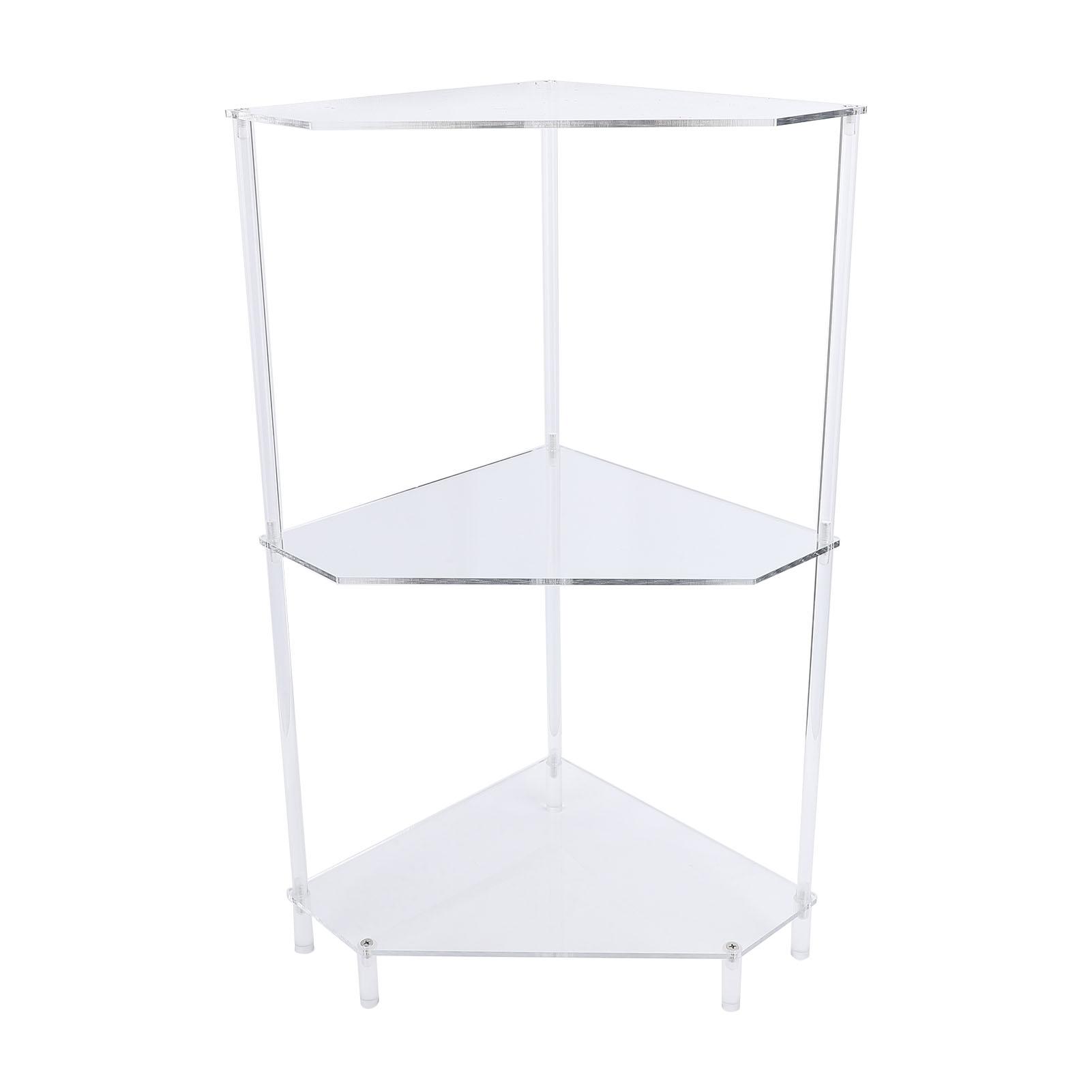 3-stöckiger dreieckiger Acryl-Eckbeistelltisch Kleiner Eckbeistelltisch Badezimmer-Organizer Wasser von Joom DACH
