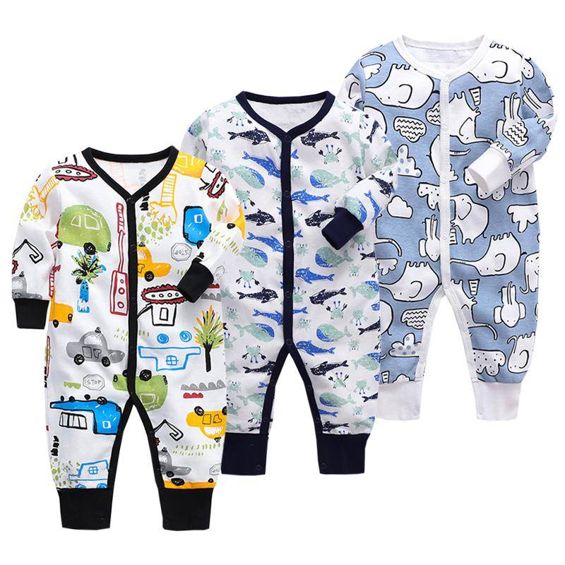 3 stück Cartoon Baby-Body Long Sleeve Overalls Für Neugeborenen Jungen Mädchen Herbst Winter Säuglings Kleidung Set 3-6Months von Joom DACH