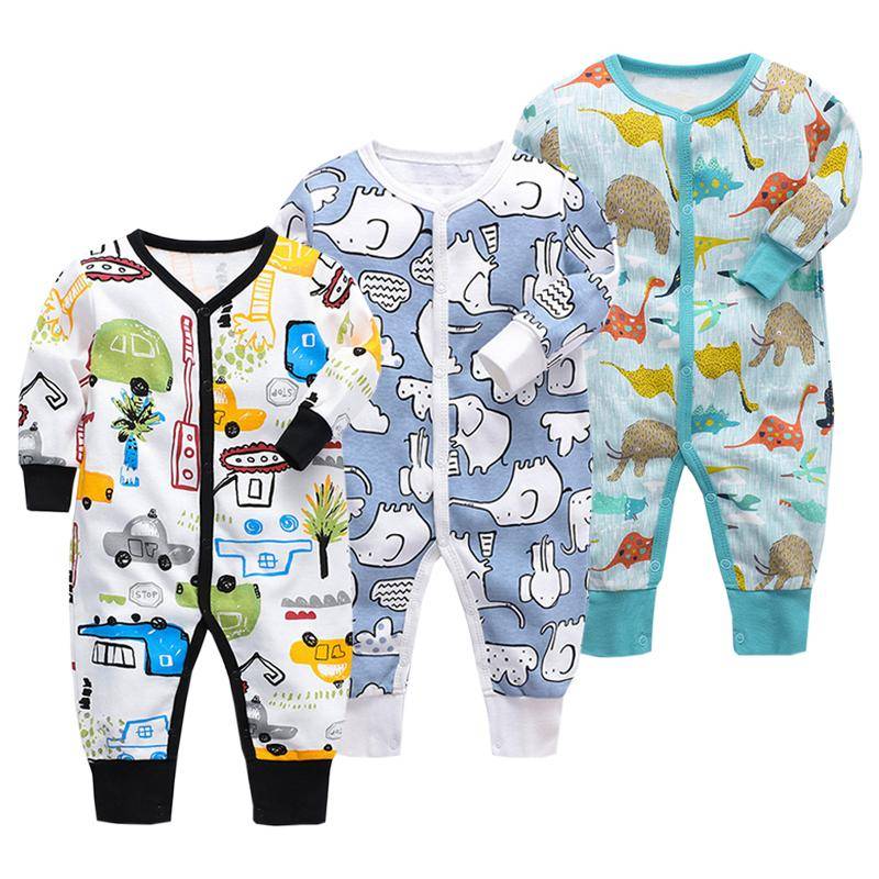 3 stück Cartoon Baby-Body Long Sleeve Overalls Für Neugeborenen Jungen Mädchen Herbst Winter Säuglings Kleidung Set 3-6Months von Joom DACH