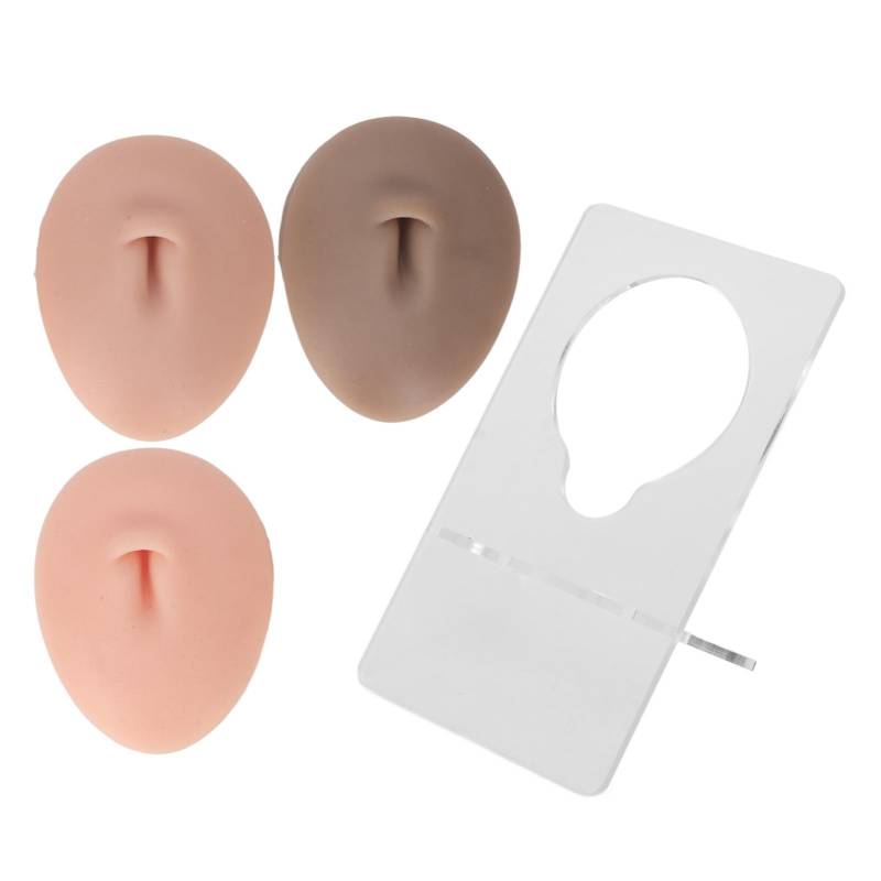 3 stücke 3D Silikon Knopf Bauch Modell Display Bauch Piercing Praxis Modell für Akupunktur Lehre von Joom DACH