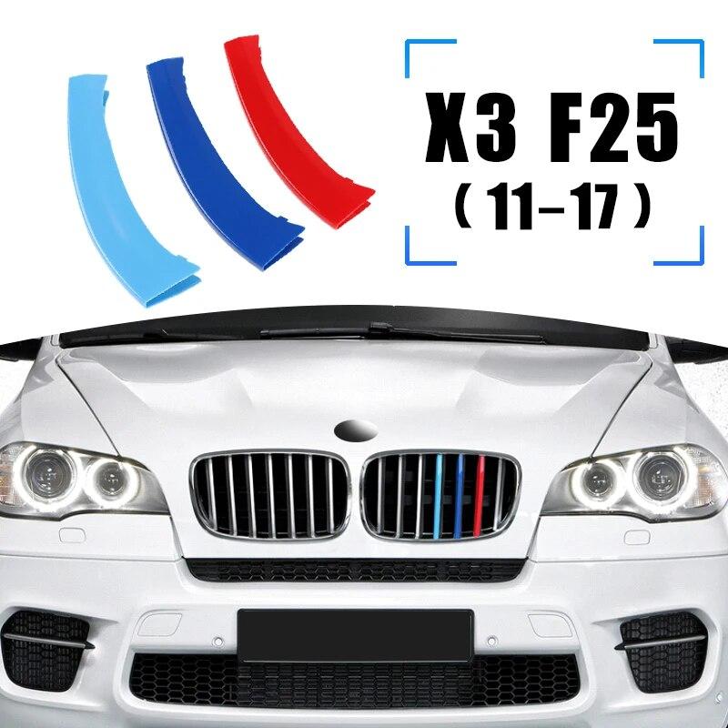 3 stücke Auto Kühlergrill Trim Stoßstange Abdeckung Streifen Aufkleber Abdeckung M Styling für BMW X3 X4 Serie E83 F25 F26 G01 G02 F25(11-17) von Joom DACH