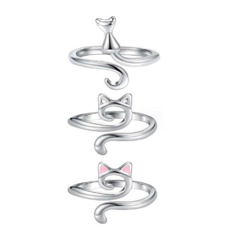 3 stücke Häkeln Ring Einstellbare Zink-legierung Katze Offenen Garn Guide Finger Halter Ring für DIY Handwerk von Joom DACH