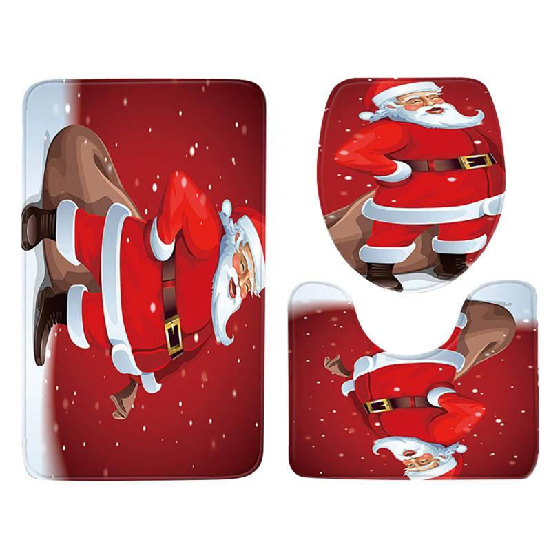 3 stücke Weihnachten Tag Nicht-Slip Bad Matte Bad Küche Teppich Fußmatten Decor von Joom DACH