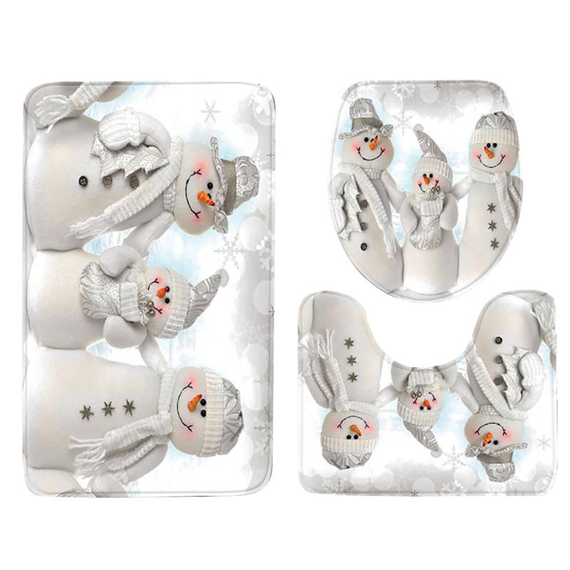 3 stücke Weihnachten Tag Nicht-Slip Bad Matte Bad Küche Teppich Fußmatten Decor von Joom DACH