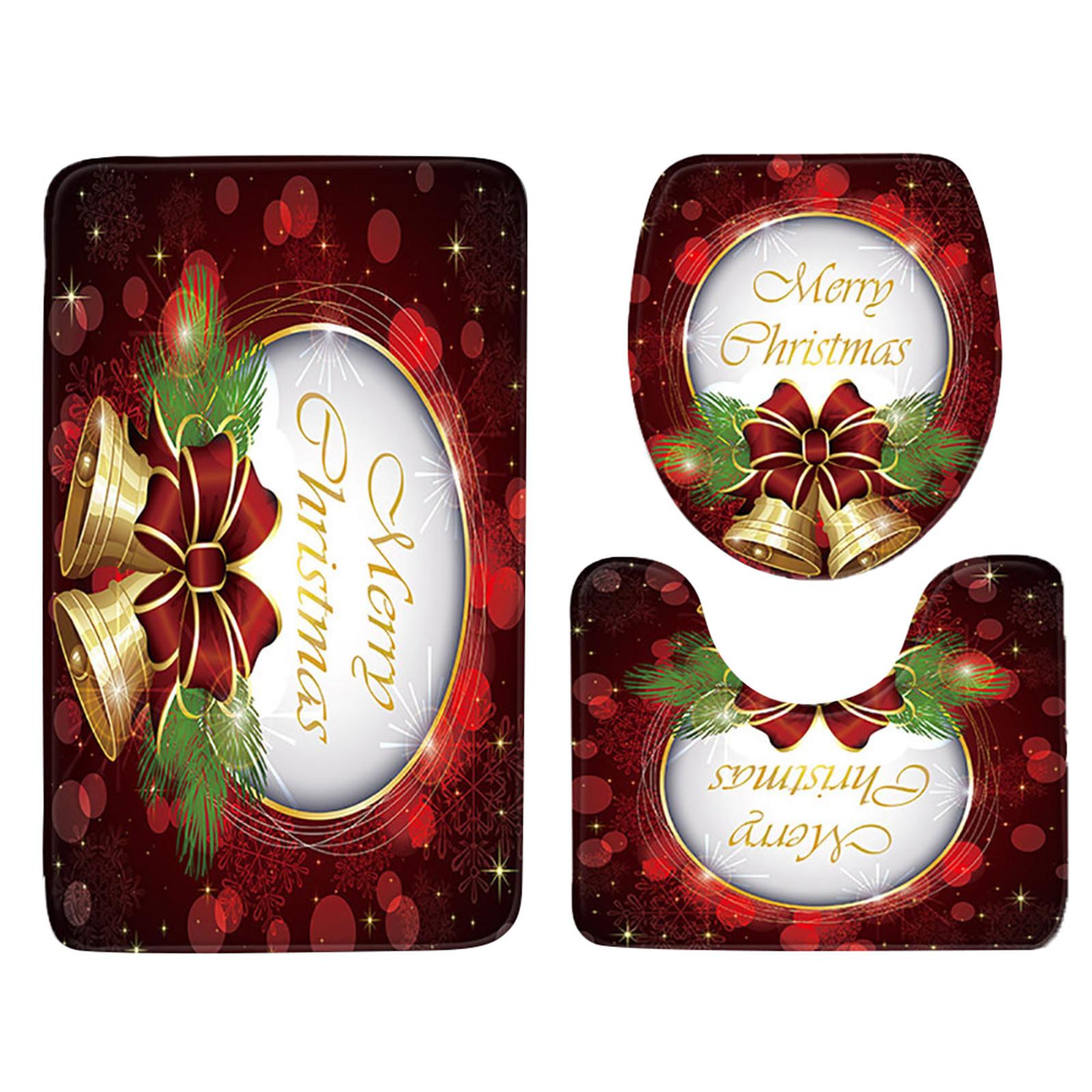 3 stücke Weihnachten Tag Nicht-Slip Bad Matte Bad Küche Teppich Fußmatten Decor von Joom DACH