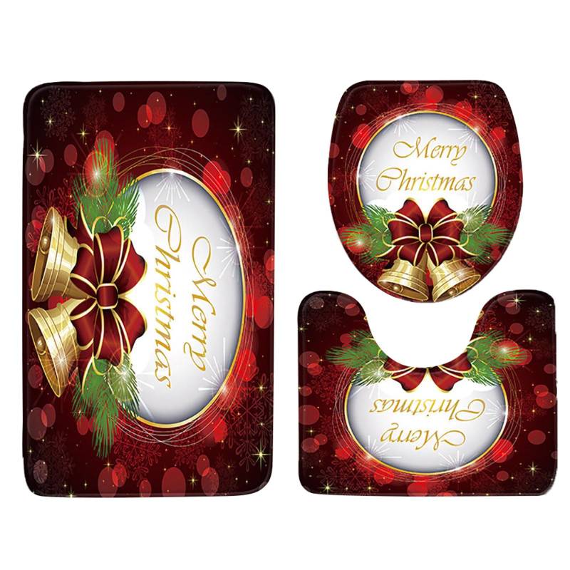 3 stücke Weihnachten Tag Nicht-Slip Bad Matte Bad Küche Teppich Fußmatten Decor von Joom DACH