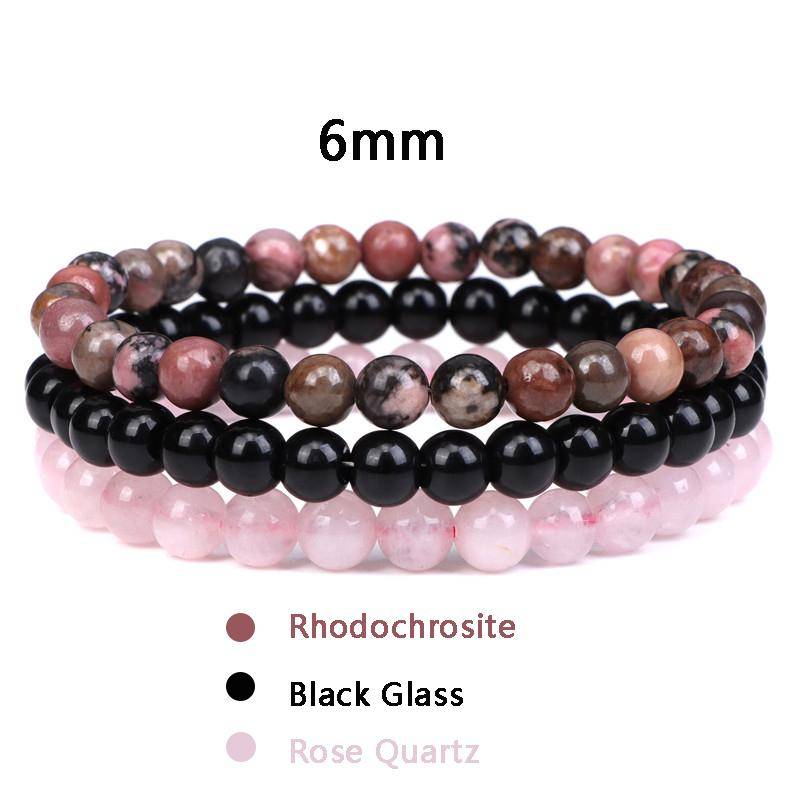 3 teile/satz Paar Distanz Armband Naturstein Achate Quarz Crytsal Perlen Armband für Männer Frauen Yoga Charme Armbänder Schmuck von Joom DACH