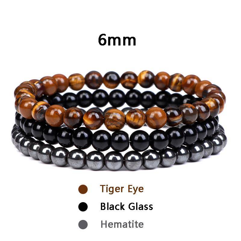3 teile/satz Paar Distanz Armband Naturstein Achate Quarz Crytsal Perlen Armband für Männer Frauen Yoga Charme Armbänder Schmuck von Joom DACH