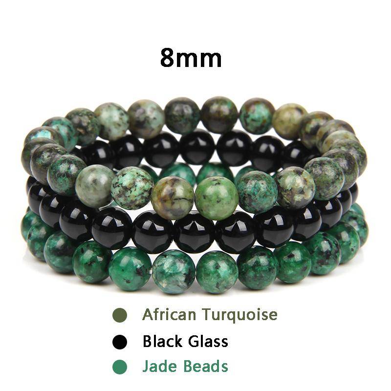 3 teile/satz Paar Distanz Armband Naturstein Achate Quarz Crytsal Perlen Armband für Männer Frauen Yoga Charme Armbänder Schmuck von Joom DACH