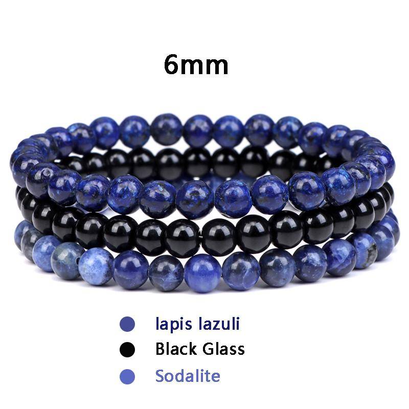 3 teile/satz Paar Distanz Armband Naturstein Achate Quarz Crytsal Perlen Armband für Männer Frauen Yoga Charme Armbänder Schmuck von Joom DACH