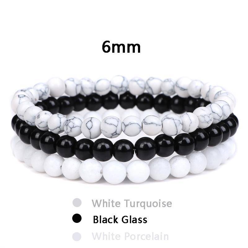 3 teile/satz Paar Distanz Armband Naturstein Achate Quarz Crytsal Perlen Armband für Männer Frauen Yoga Charme Armbänder Schmuck von Joom DACH