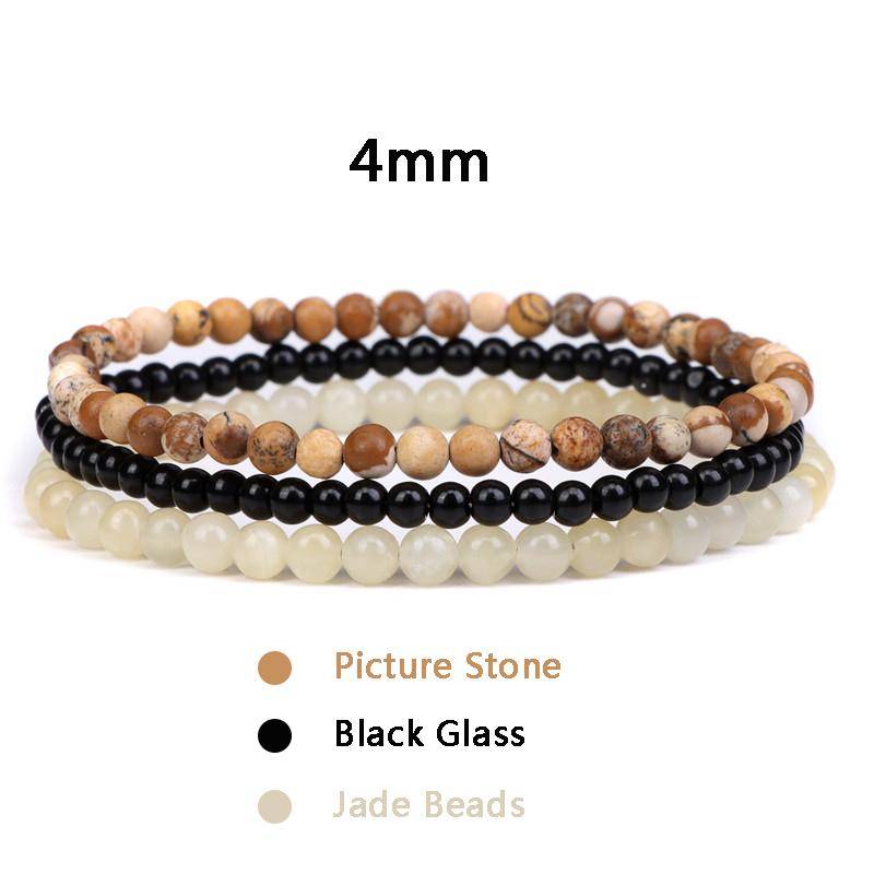 3 teile/satz Paar Distanz Armband Naturstein Achate Quarz Crytsal Perlen Armband für Männer Frauen Yoga Charme Armbänder Schmuck von Joom DACH