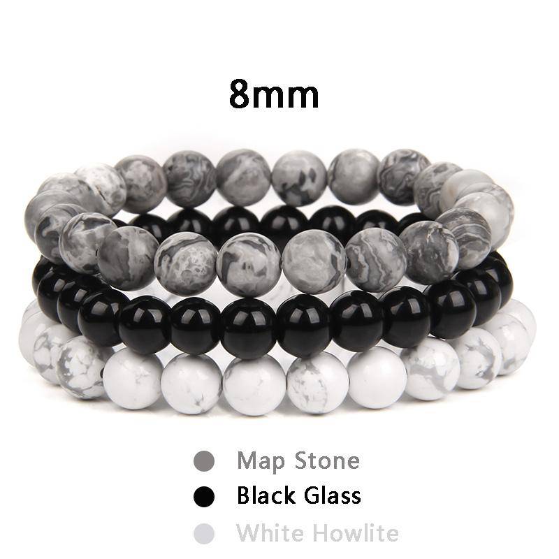 3 teile/satz Paar Distanz Armband Naturstein Achate Quarz Crytsal Perlen Armband für Männer Frauen Yoga Charme Armbänder Schmuck von Joom DACH