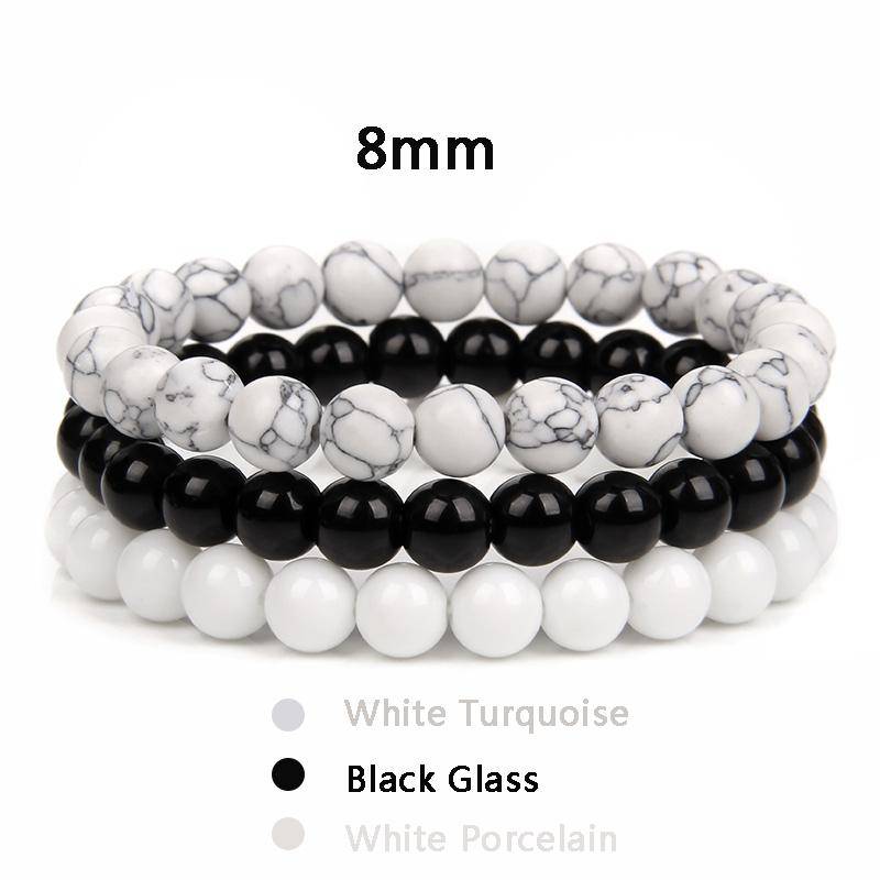 3 teile/satz Paar Distanz Armband Naturstein Achate Quarz Crytsal Perlen Armband für Männer Frauen Yoga Charme Armbänder Schmuck von Joom DACH