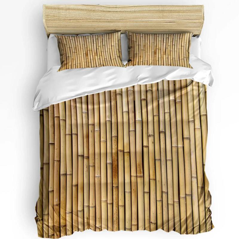 3-teiliges Bettwäsche-Set Bambus Chinesischer Stil Schlicht Schwarz und Weiß Bettbezug Kissenbezug Junge Kind Teenager Mädchen Bettwäschebezüge Set EU single(135x200cm) von Joom DACH