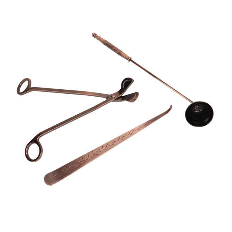 3-teiliges Kerzenzubehör-Set, Pflegeset aus Edelstahl, 3-in-1, bronzefarbenes Duftkerzen-Trimmer-Set von Joom DACH