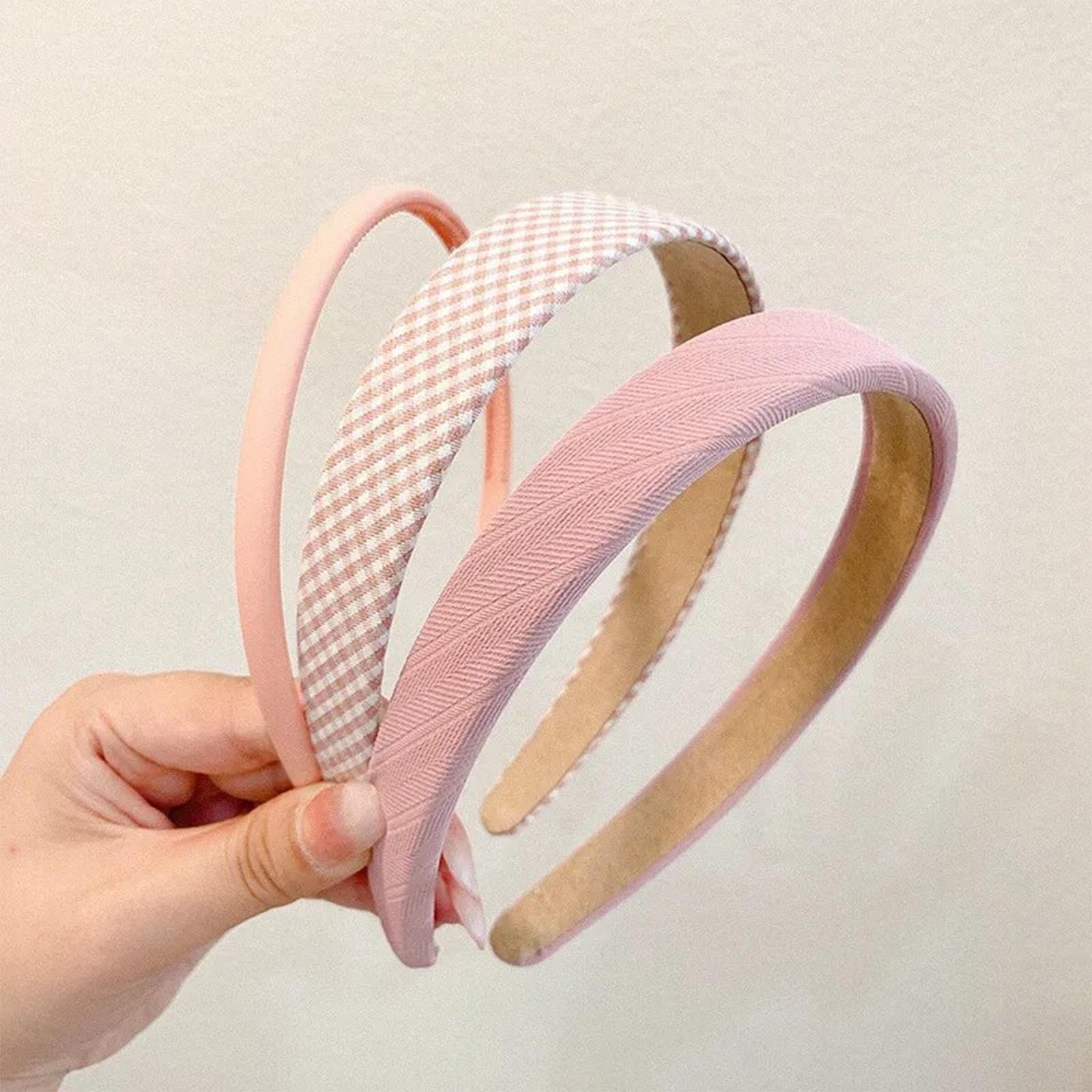 3-teiliges Set Damen-Haarbänder, Stirnband, Haarreifen für Mädchen, Haar-Accessoires One Size rosa von Joom DACH