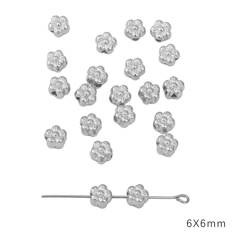 30–50 Stück vergoldete/rhodinierte CCB-Lose Space-Perlen, Stern-Blumen-Perlen für Armbänder, Halsketten, DIY-Schmuckherstellung 6mm 30pcs von Joom DACH