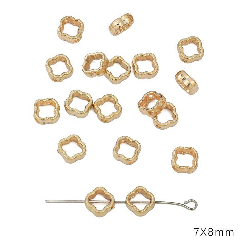 30–50 Stück vergoldete/rhodinierte CCB-Lose Space-Perlen, Stern-Blumen-Perlen für Armbänder, Halsketten, DIY-Schmuckherstellung 7x8mm 40pcs von Joom DACH