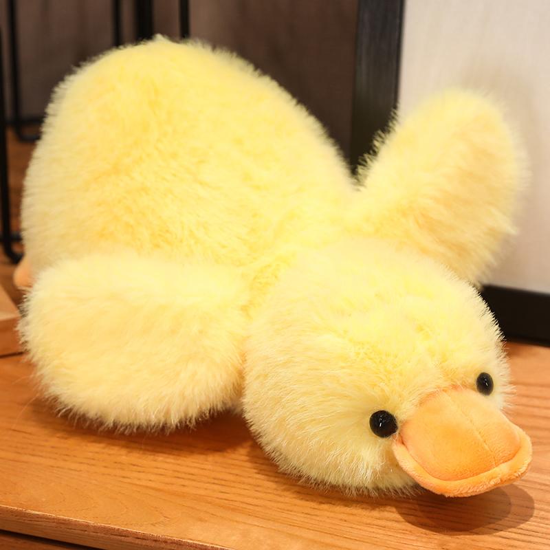 30–65 cm langes Haar, Enten-Plüschpuppenkissen, süßes gelb-rosa-lila-schwarz-weißes Enten-Gans-Plüschtier, Geschenk für Jungen und Mädchen about 30cm von Joom DACH