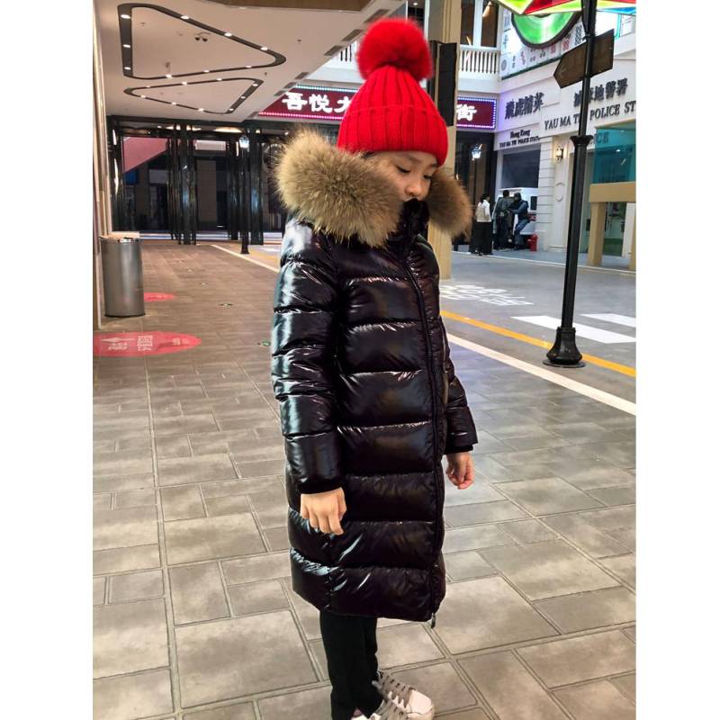 -30 Grad warme Daunenjacke für Mädchen, Fuchspelz, für Kinder, Winterjacke, Mantel für Kinder, Jungen, Oberbekleidung 130 von Joom DACH
