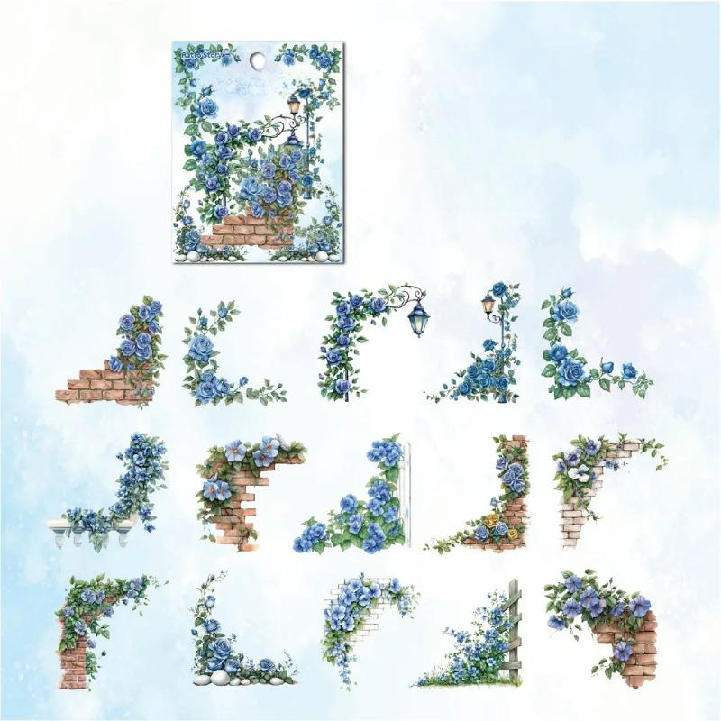 30 Pcs Blumen Ecke Aufkleber PET Aufkleber Paket DIY Tagebuch Dekoration Aufkleber Album Scrapbooking Junk Journal von Joom DACH