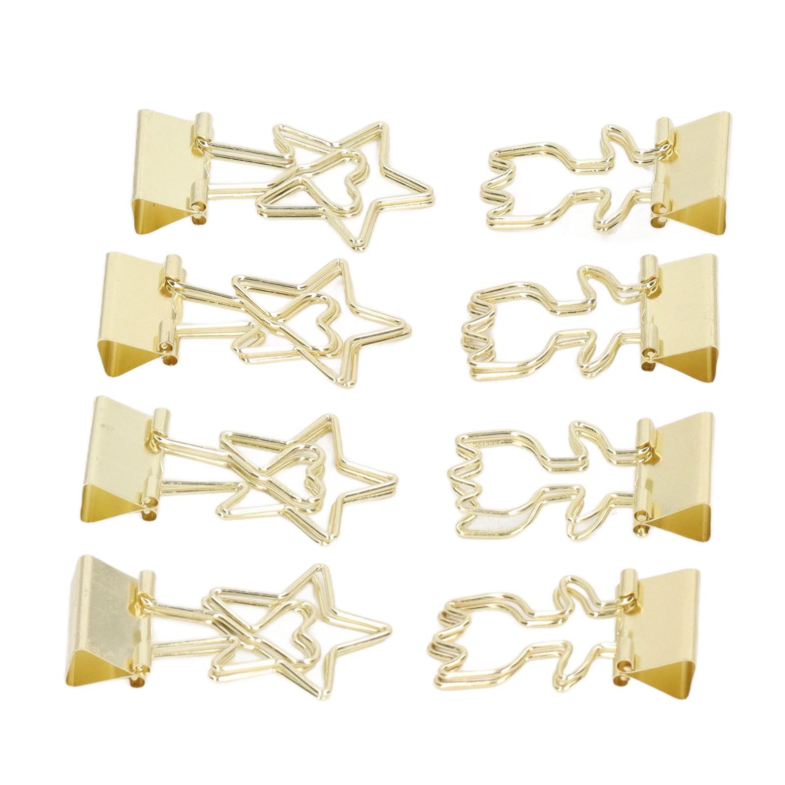 30 Stück Gold Büroklammern Blumenform Fünfeckige Herzform Galvanisierungsverfahren Wiederverwendbares Papier von Joom DACH