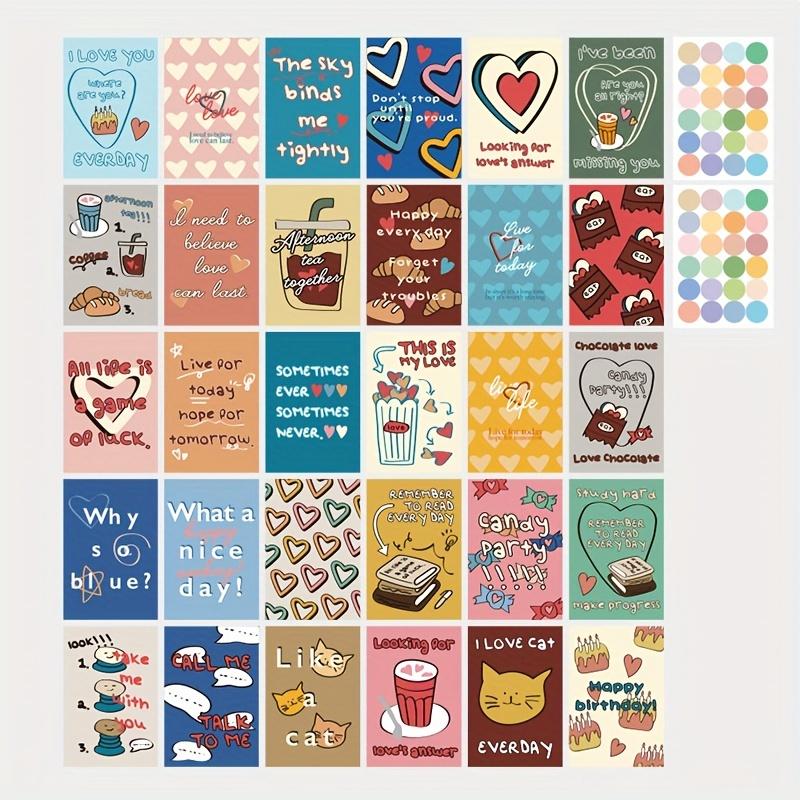 30 Stück Mach das Leben voller Liebe Fruchtdekorationskarte Wandaufkleber, Wohnheim Büro Schlafzimmer Postkarte Wandaufkleber Dekoration 30pcs von Joom DACH