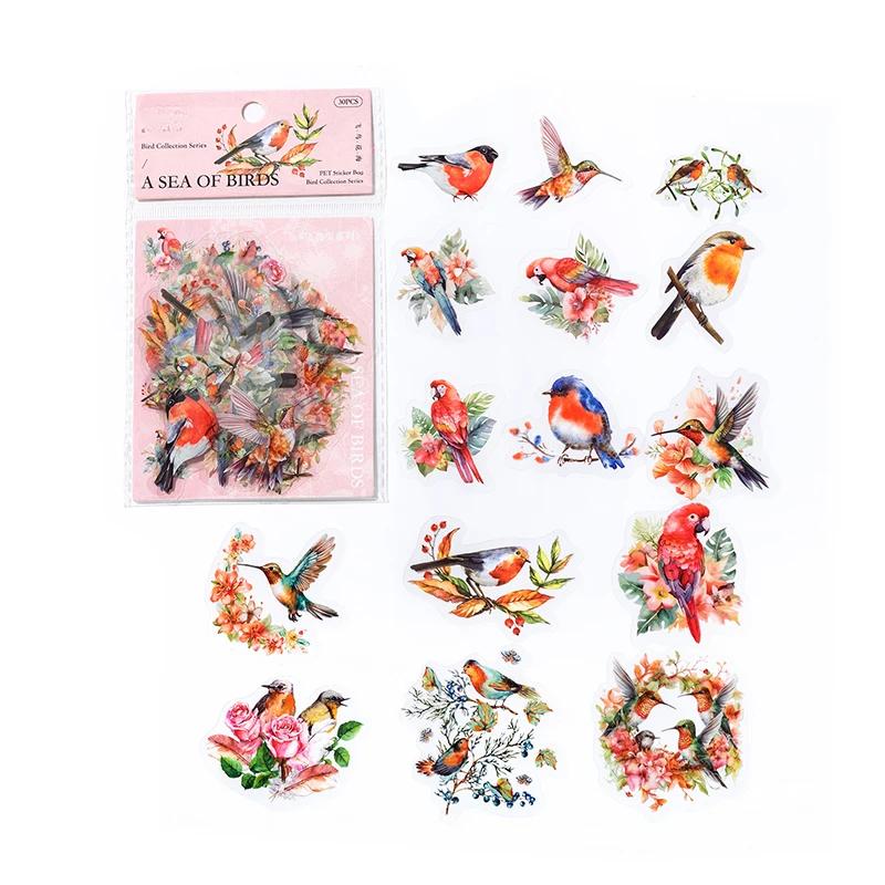 30 Stück Vogel-Thema-Aufkleber-Packung, selbstklebend, zum Selbermachen, dekoratives Scrapbooking, Tagebuch, Album, Schreibwaren, Aufkleber, Bastelbedarf von Joom DACH