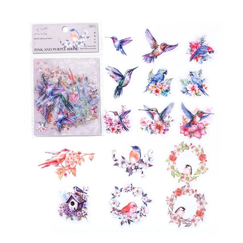 30 Stück Vogel-Thema-Aufkleber-Packung, selbstklebend, zum Selbermachen, dekoratives Scrapbooking, Tagebuch, Album, Schreibwaren, Aufkleber, Bastelbedarf von Joom DACH