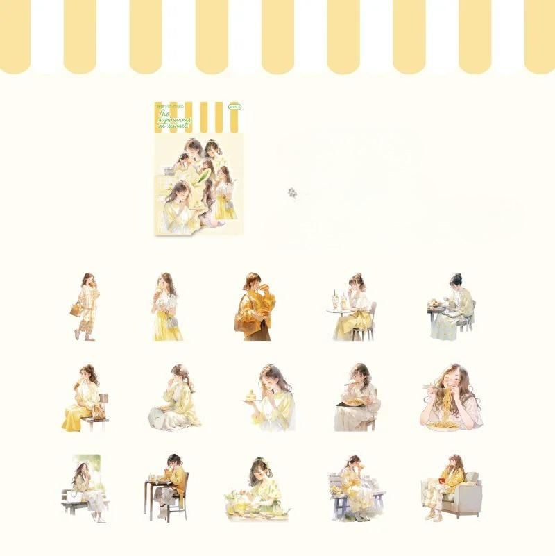 30 Teile/paket Nette Sanfte Mädchen Dekorative Aufkleber Mode Mädchen Collage Scrapbooking Label Diy Tagebuch Album Journal Planer von Joom DACH