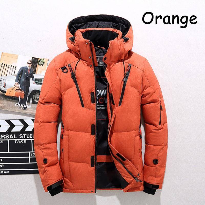 -30℃ Winter Männer Ente Dicke Daunenjacke Männer Schnee Parkas Mantel Männlich Warme Winter Daunenjacke Oberbekleidung 3XL orange von Joom DACH