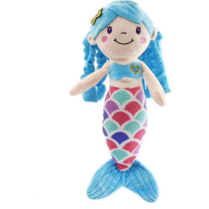 30 cm Meerjungfrau-Prinzessin, Kuscheltiere, weiche Plüschtiere, Puppe, Unterwasser-Elfen, Plüschpuppe, Geburtstag, Kindertag für Kleinkinder, Mädchen blau von Joom DACH