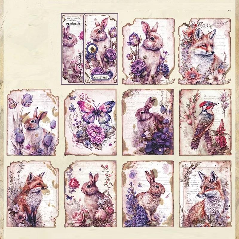 30 teile/paket Vintage Materialien Papier Lost Garden Serie DIY Scrapbooking Deco Junk Journal Planer Collage Fotoalbum Handwerk Papier violett von Joom DACH