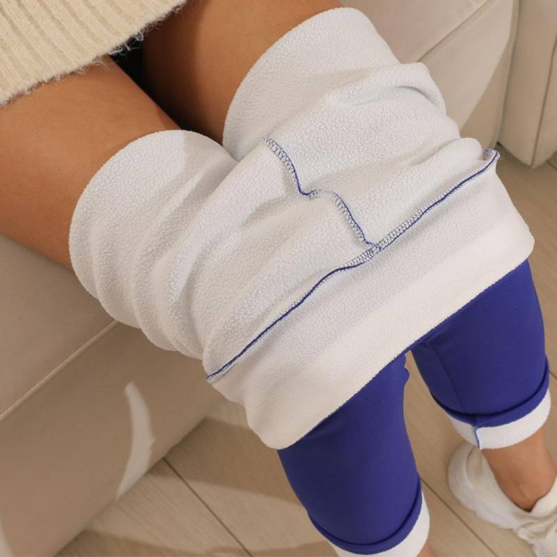 300-390g Verdickte Lammwolle Leggings mit zusätzlichem Fleece, Damen Oberbekleidung, Bleistifthose mit schmalen Beinen, Hohe Taille, Slim Fit und Warme Hose XXL von Joom DACH