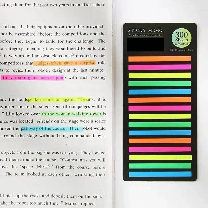 300 Blatt Bunte praktische Index Haftnotizen Dünne Tags Memo Lesezeichen Aufkleber Label Büro Studenten Buch Lesen Markierung von Joom DACH