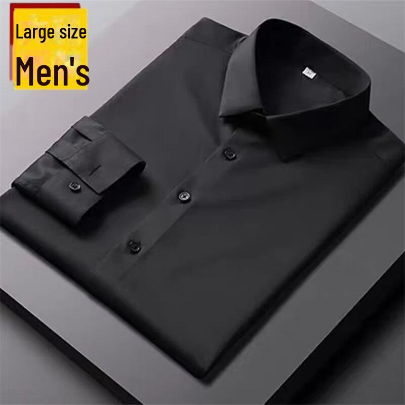 300 Jin Herren-Businesshemd in Übergröße, langärmelig 3XL schwarz von Joom DACH