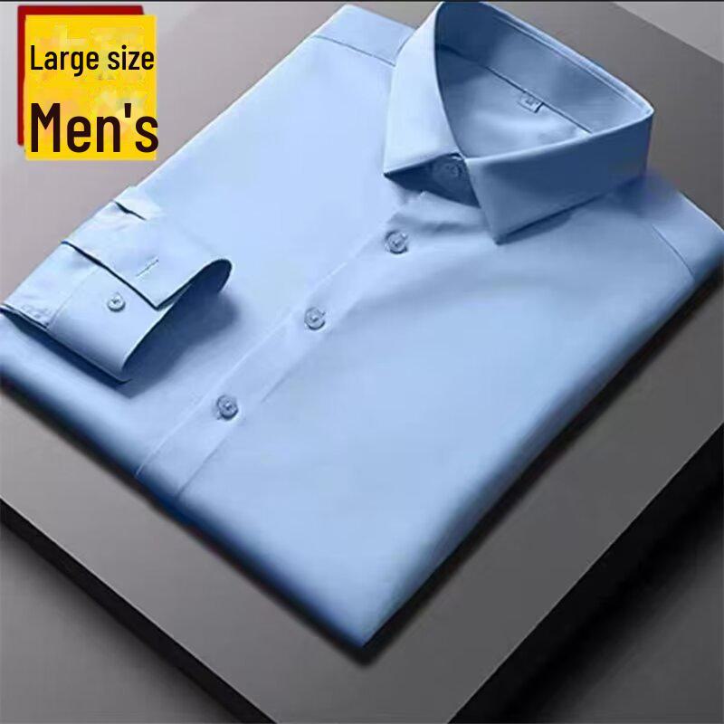 300 Jin Herren-Businesshemd in Übergröße, langärmelig XL hellblaue von Joom DACH