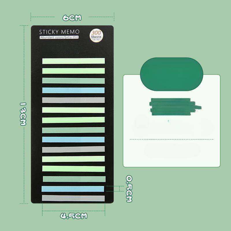 300 Stück farbige durchscheinende Streifen aus PET-Indexaufklebern, Markierungsaufkleber, Themen, Lesezeichen, Studentenschreibwaren, Haftnotizen von Joom DACH