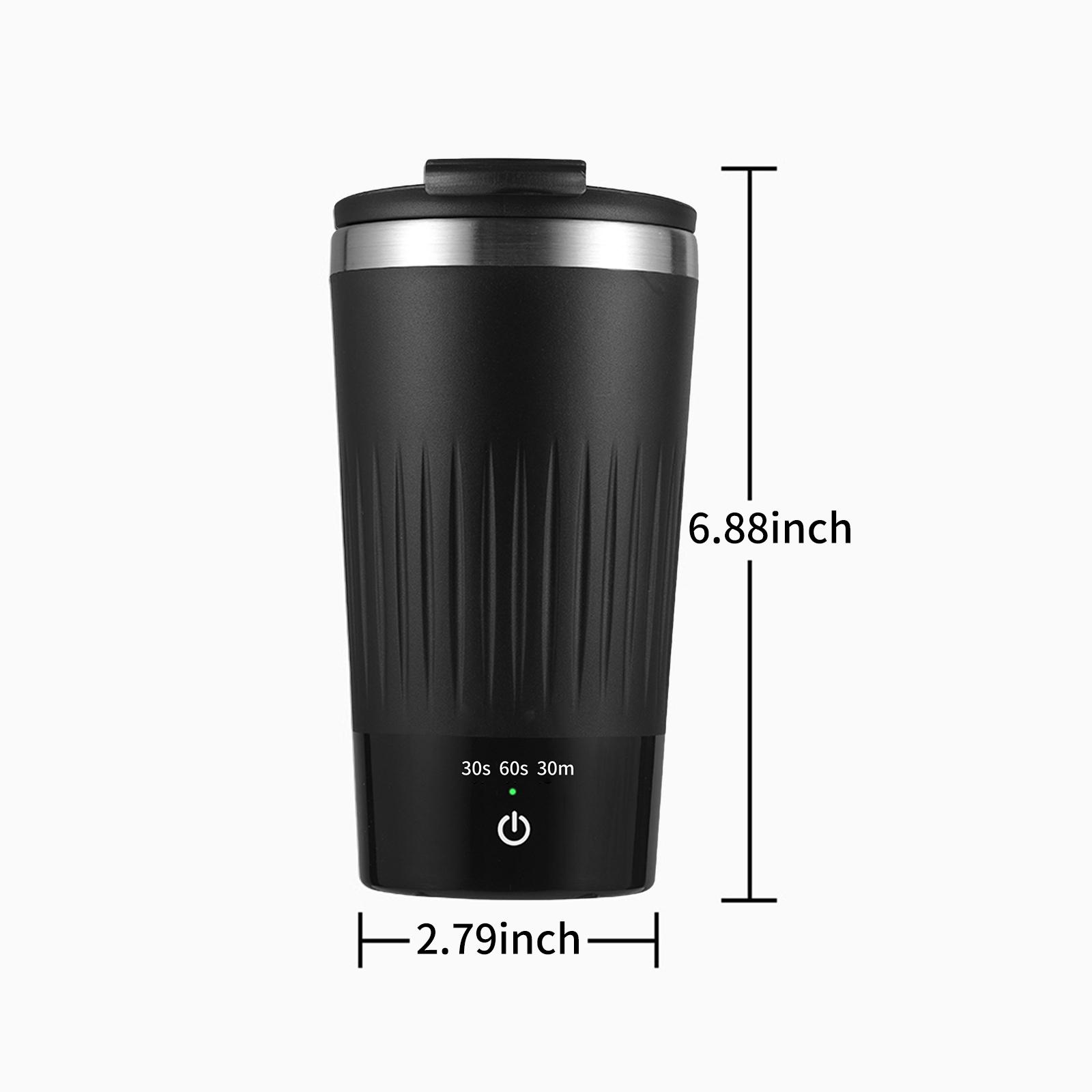 300 ml selbstrührender Becher mit Deckel, 3 Geschwindigkeiten, automatische magnetische Rührkaffeetasse, elektrisch, rostfrei weiß von Joom DACH